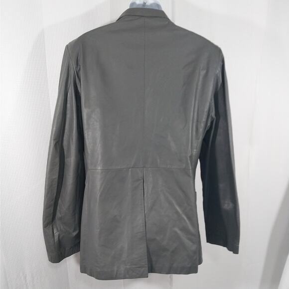 VINTAGE ADAM SPENCER! DOVE GRAY GENUINE LEATHER TAILORED DRESS JACKET! SZ 46R - Picture 6 of 10